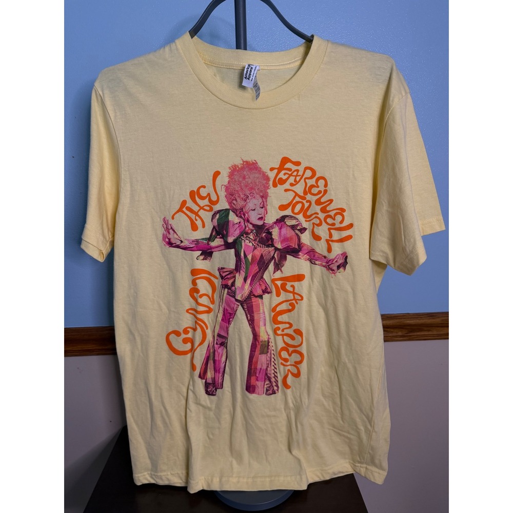 Cyndi Lauper The Farewell Tour Graphic T-Shirt Yellow American Apparel Medium